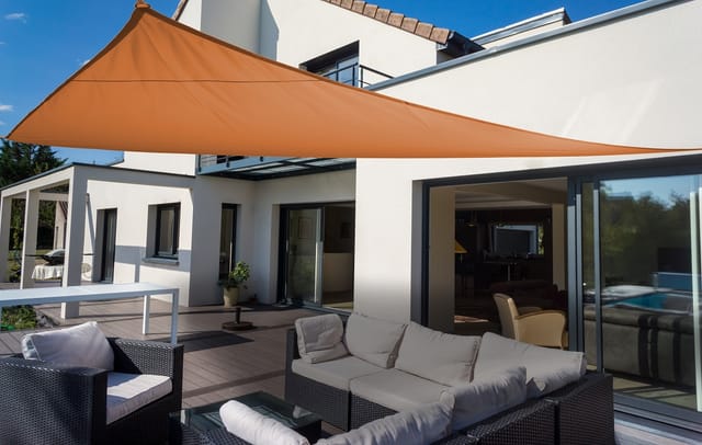 Floracord Dreiecksonnensegel HDPE Creme 500 cm x 500 cm x 500 cm