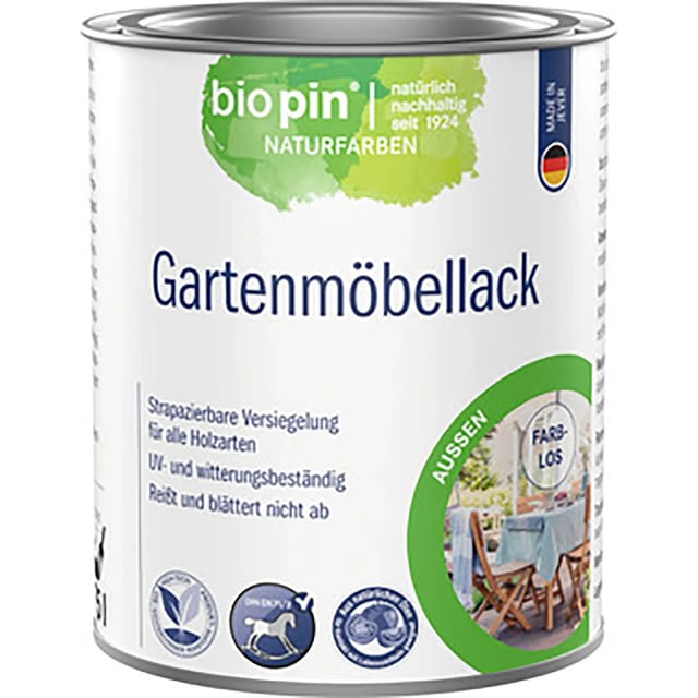 Biopin Gartenmöbellack farblos glänzend 750 ml
