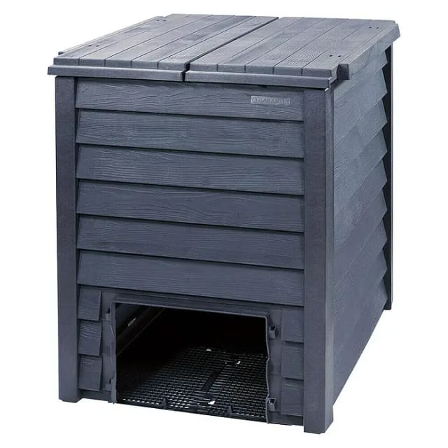 Garantia Komposter Thermo-Wood 400, Anthrazit-Braun mit Bodengitter