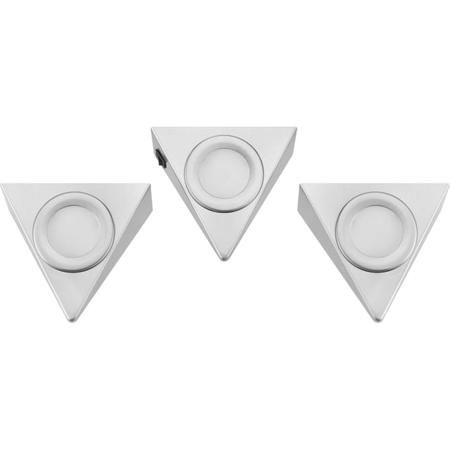 LED-Unterbauleuchte Dreieck 3er-Set Silber 3 W EEK: G