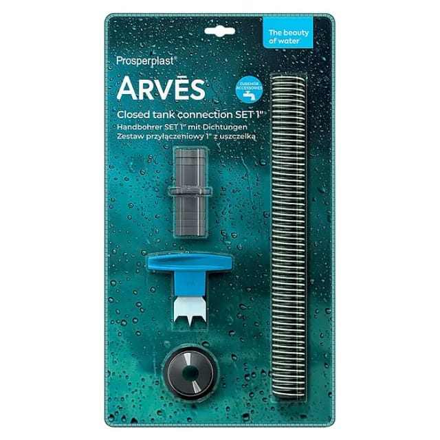 Arves Anschluss Set mit Dichtungen 1'' (23,5 mm) Basalt