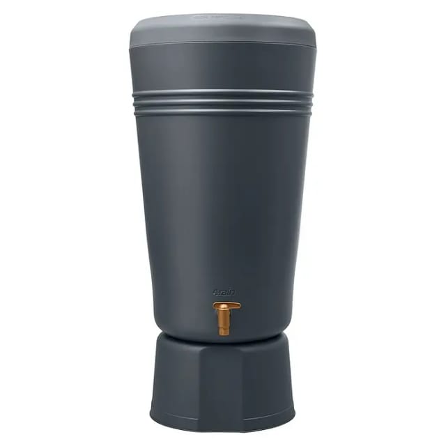 4rain Regenspeicher 2in1 Graphite Grey 120, inkl. Pflanzschale und Unterstand
