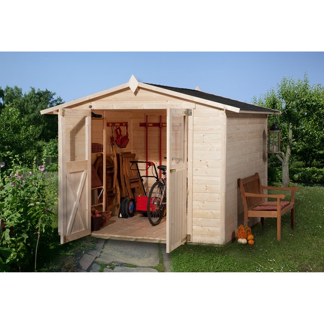 Weka Holz-Gartenhaus Parma Satteldach Unbehandelt 198 cm x 217 cm