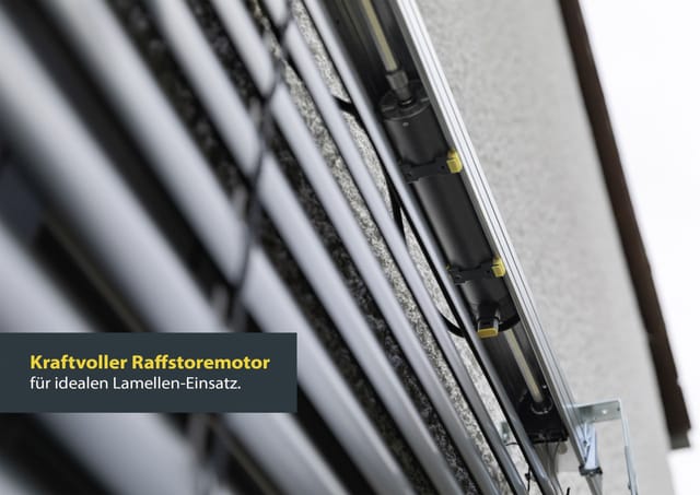 Schellenberg Sonnenschutz Raffstore Express mit Motor 180 cm x 180 cm Anthrazit