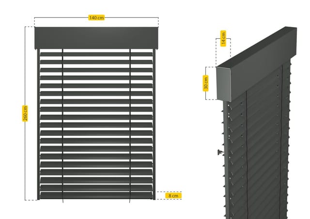 Schellenberg Sonnenschutz Raffstore Express mit Motor 140 cm x 260 cm Anthrazit