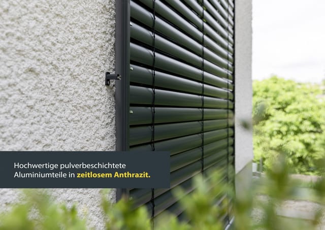 Schellenberg Sonnenschutz Raffstore Express mit Motor 160 cm x 200 cm Anthrazit