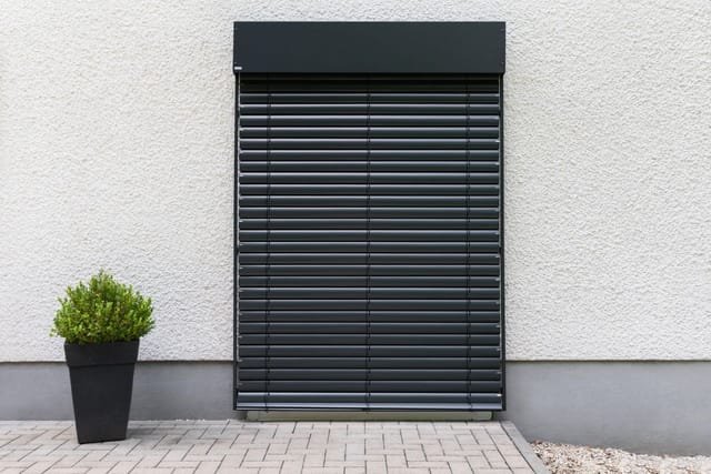 Schellenberg Sonnenschutz Raffstore Express mit Motor 250 cm x 200 cm Anthrazit