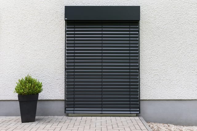 Schellenberg Sonnenschutz Raffstore Express mit Motor 130 cm x 220 cm Anthrazit