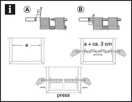 Gardinia Klemmstange Press&Go Kugel Ø 8/10 mm Edelstahloptik 80 cm - 110 cm
