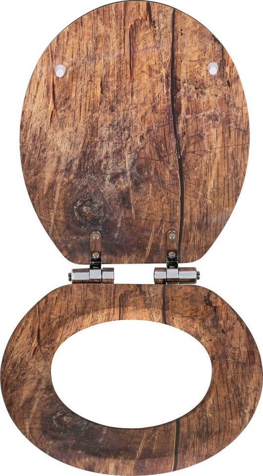 Wenko WC-Sitz Rustic mit Absenkautomatik Braun