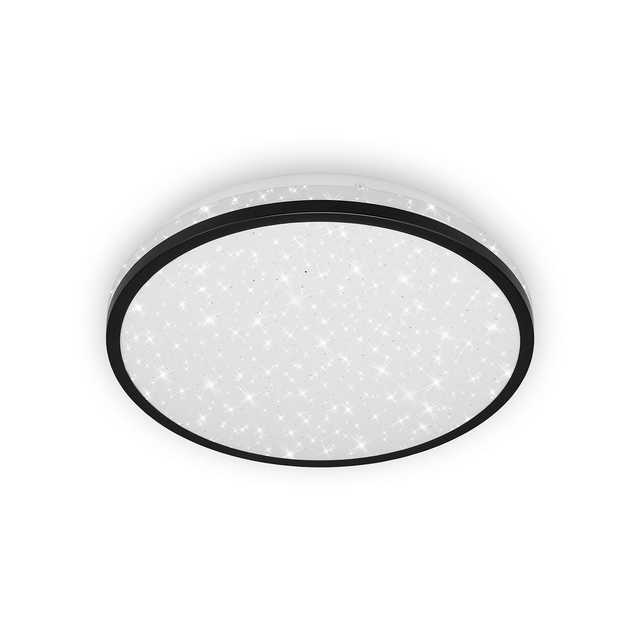 Briloner LED Bad-Deckenleuchte Acorus Black Sternendekor 28 x 7 cm Schwarz
