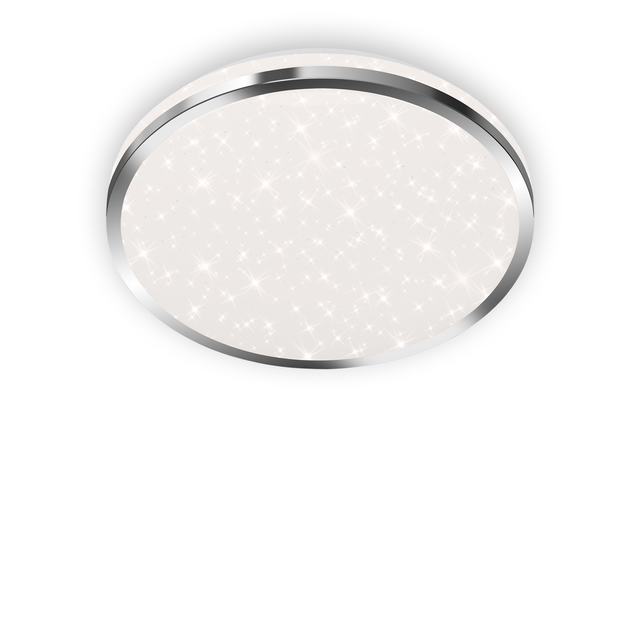Briloner LED Bad-Deckenleuchte Acorus Sternendekor 28 x 7 cm Chrom