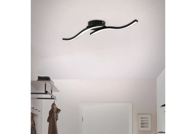 Brilo LED-Deckenleuchte Go Warmweiße Lichtfarbe Schwarz 55 cm x 12 cm x 8 cm
