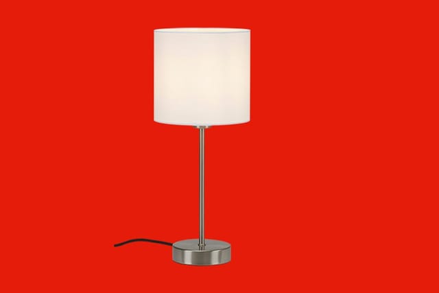 Brilo Tischleuchte Fabric Kabelschalter E14 Fassung Weiß