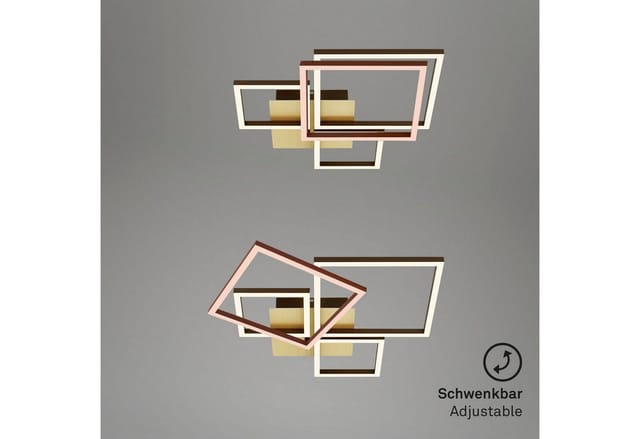 Brilo LED-Deckenleuchte Frame Dimmbar Schwenkbar Braun-Gold