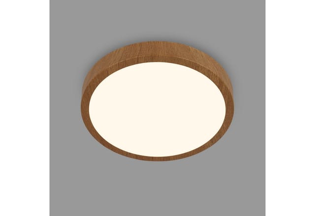 Brilo LED Aufbauleuchte Runa Wood Warmweiße Lichtfarbe 38 cm Holzfarbig