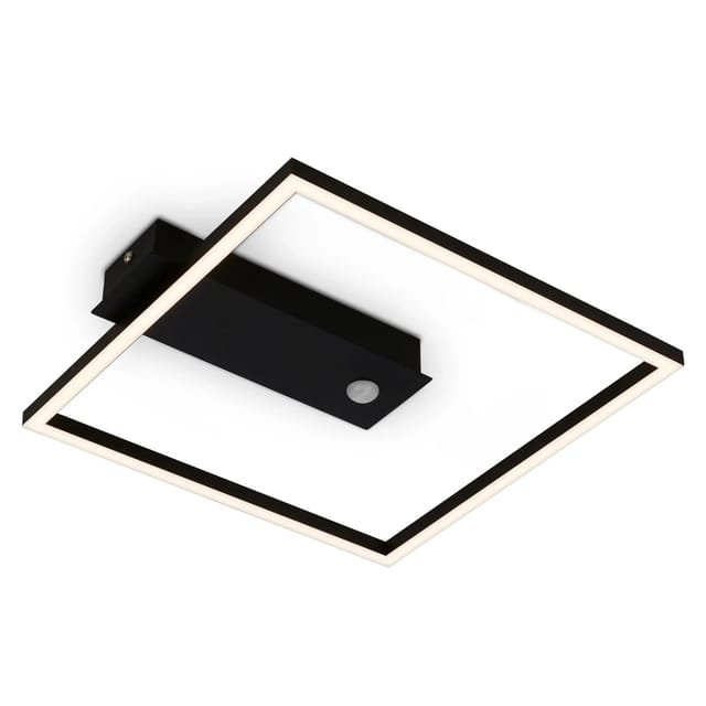 Brilo LED-Deckenleuchte Nici Bewegungsmelder Dämmerungssensor Schwarz