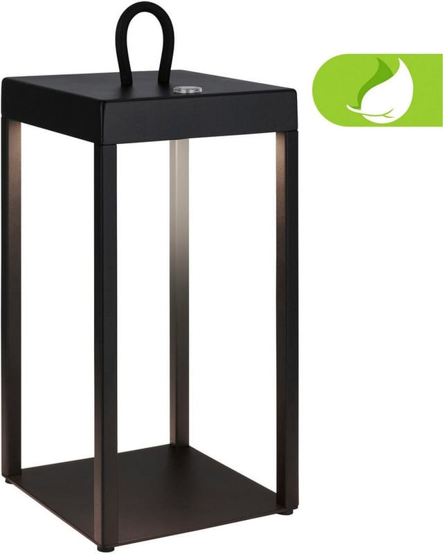 Brilo LED Laterne Luca Touch Dimmbar IP44 Spritzwassergeschützt Schwarz