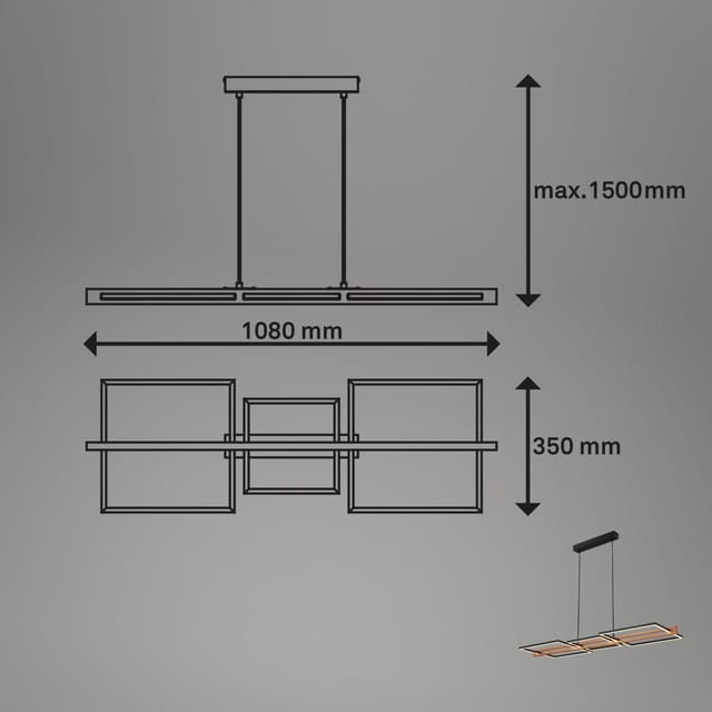 Briloner Pendelleuchte Royk Dimmbar via Wandschalter Warmweiße Lichtfarbe