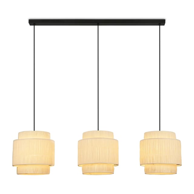 Briloner Pendelleuchte Swing Nature 3-flammig Bastschirm E27 Fassung Natur