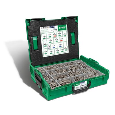Spax Montagekoffer L-Boxx A2 T-Star Plus 1.065 Schrauben 5 Bits