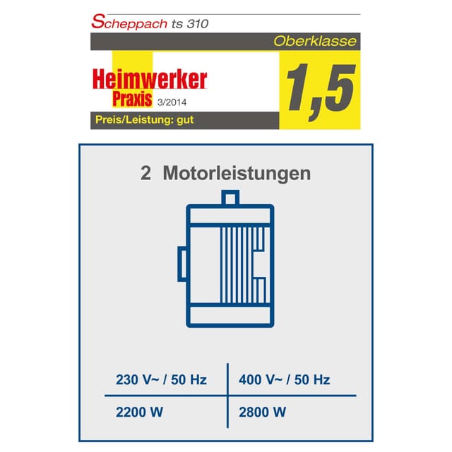 Scheppach Tischkreissäge TS310 mit 2.800 W