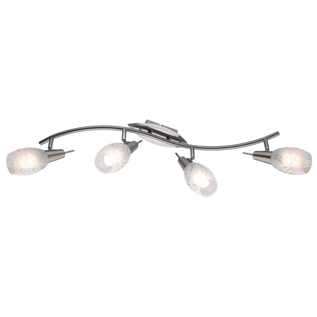 LED-Deckenstrahler Milazzo 4-flammig Nickel 4 x E14 4 W warmweiß 350,m ca. 70cm