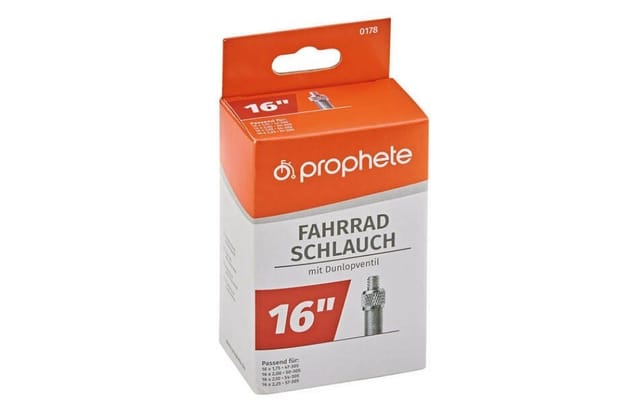 Prophete Fahrradschlauch 16 Zoll Dunlopventil