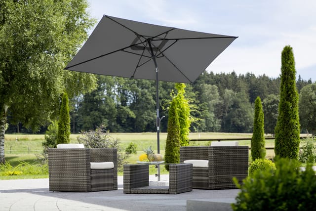 Schneider Balkonschirm Tunis 270 cm x 150 cm Anthrazit mit Kurbelmechanik
