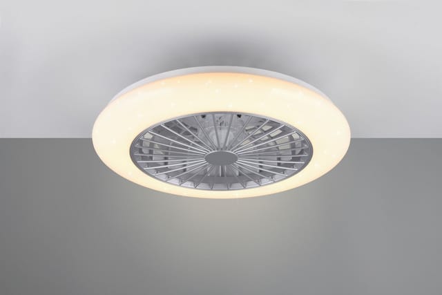 LED-Deckenleuchte mit Ventilator Stralsund Ø 50 cm Weiß