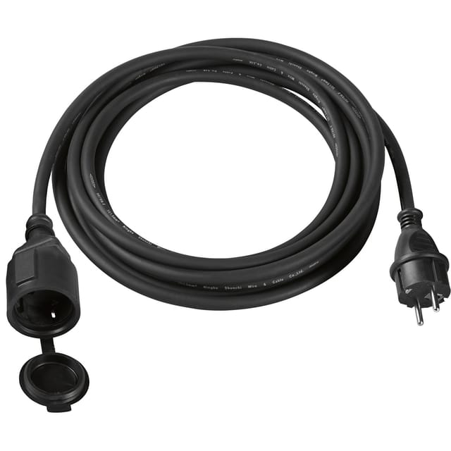 Verlängerungskabel 5 m Schwarz H07RN-F 3G1,5