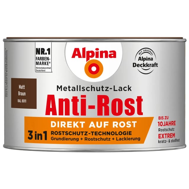 Alpina Metallschutz-Lack Anti-Rost Braun matt 300 ml