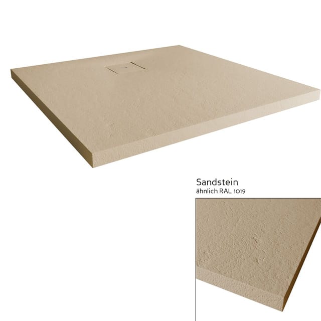 Breuer Duschwanne Modern Line Steinoptik Quadrat 95 cm x 95 cm Sandstein