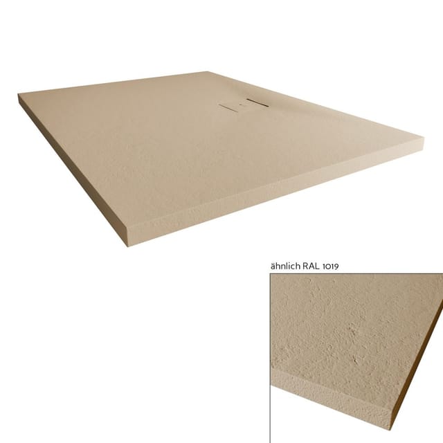 Breuer Duschwanne Modern Line Steinoptik Rechteck 130 cm x 95 cm Sandstein