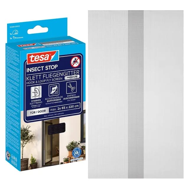 tesa® Insect Stop Klett Fliegengitter Premium Türen anthrazit