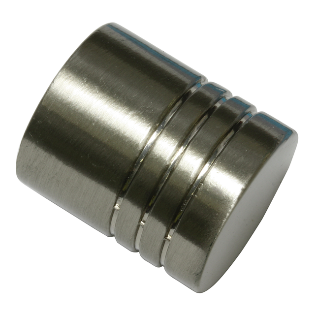 Gardinia Endknopf Zylinder Memphis Edelstahloptik 2-er Pack