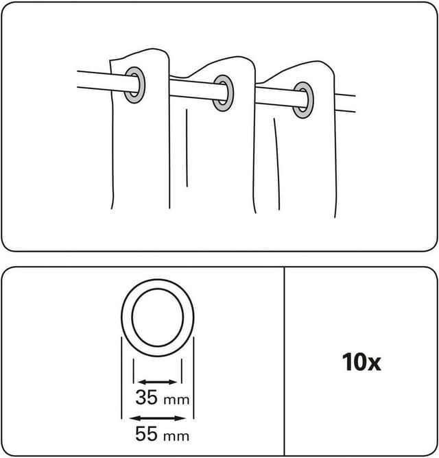 Gardinia Stoffösen Silber matt 4,6 cm x 2,8 cm 10-er Pack