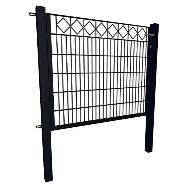 Gartentor Dekor 1-Flügelig Karo 120 cm x 120 cm Anthrazit