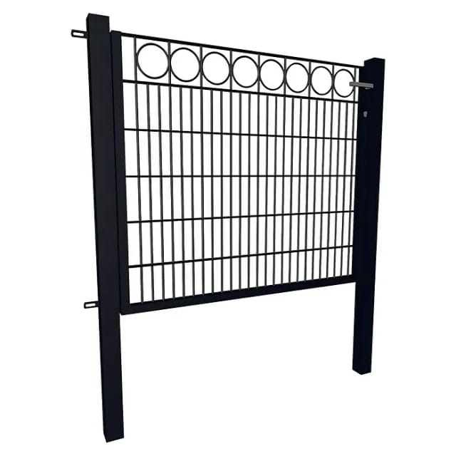 Gartentor Dekor 1-Flügelig Ring 100 cm x 120 cm Anthrazit