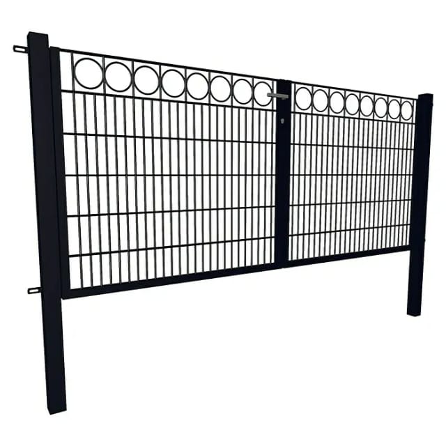 Gartentor Dekor 2-Flügelig Ring 100 cm x 300 cm Anthrazit