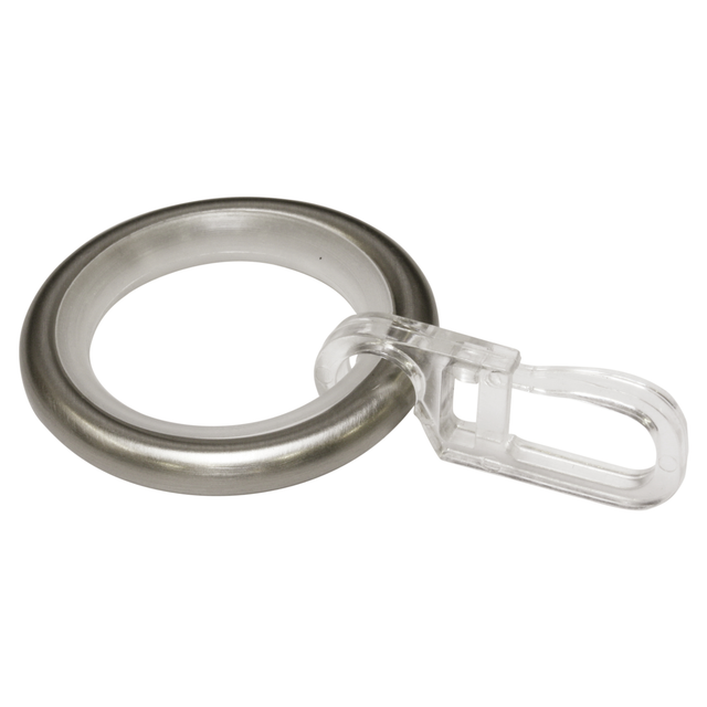 Gardinia Ringe Memphis mit Gleiteinlage Edelstahloptik 10-er Pack