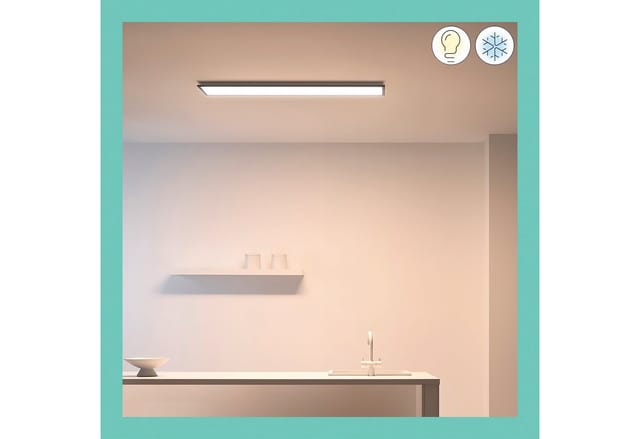 WiZ LED-Panel Rechteckig Tunable White 3400,m Schwarz 119,5 cm x 29,5 cm