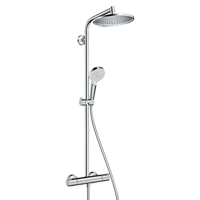 Hansgrohe Duschsystem Crometta S 240 Regendusche mit Thermostat Chrom-Weiß