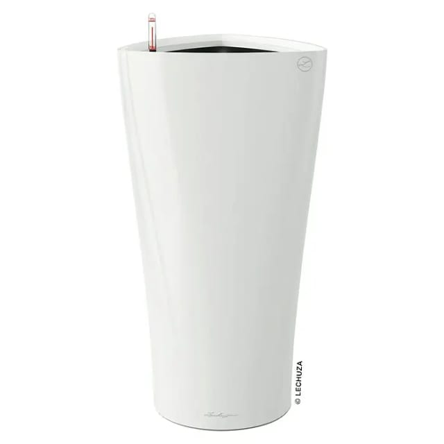 Lechuza® Pflanzgefäß Delta Premium Ø 30 cm x 56 cm Weiß hochglanz