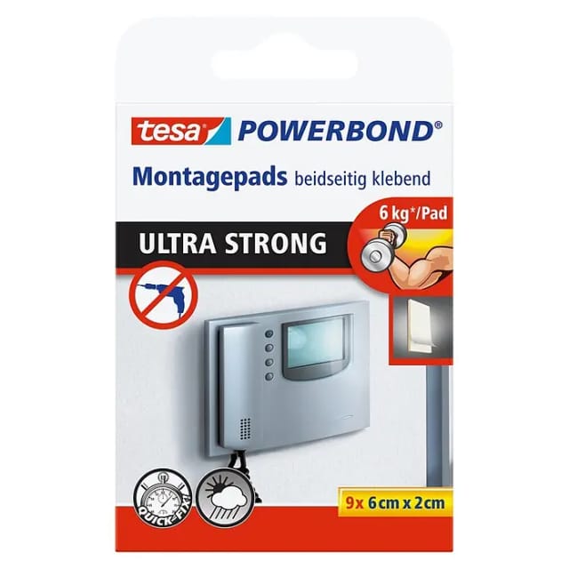 Tesa Powerbond Montagepads Ultra Strong 9 Stück