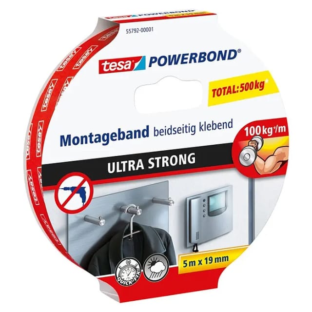 Tesa Powerbond Montageband Ultra Strong 5 m x 19 mm