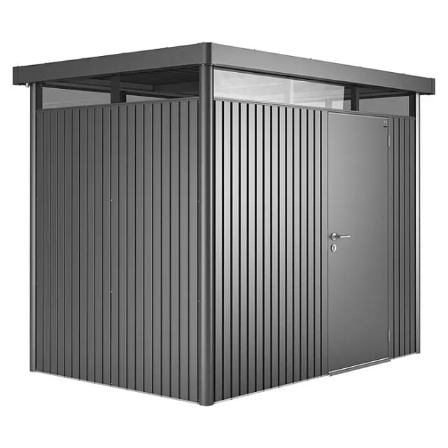 Biohort Metall-Gerätehaus HighLine Dunkelgrau-Metallic 4,6 m² Einzeltür