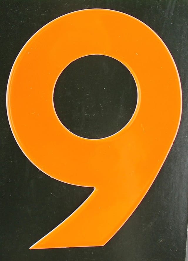Conacord Klebezahl 9 Reflektierend 8 cm Orange