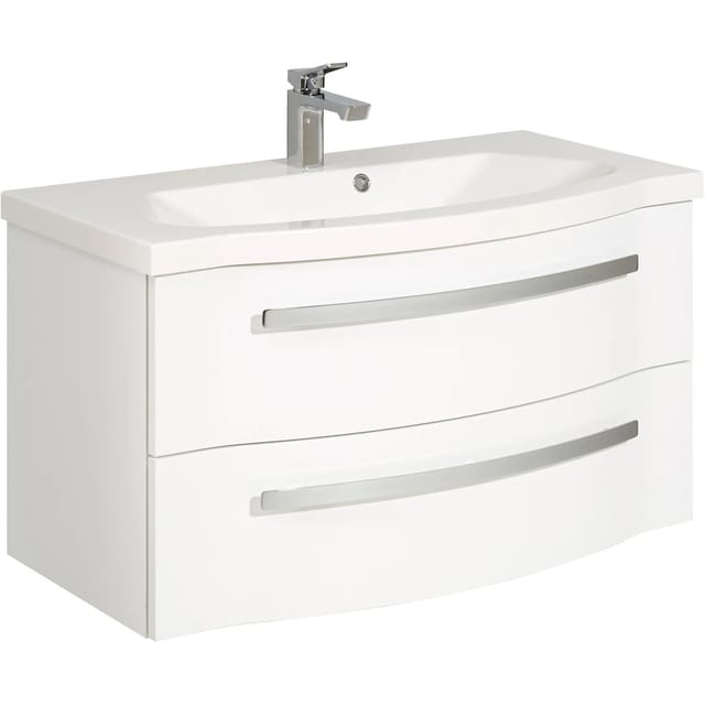 Pelipal Waschbeckenunterschrank 90 cm Serie 4005 Polarweiß hochglänzend