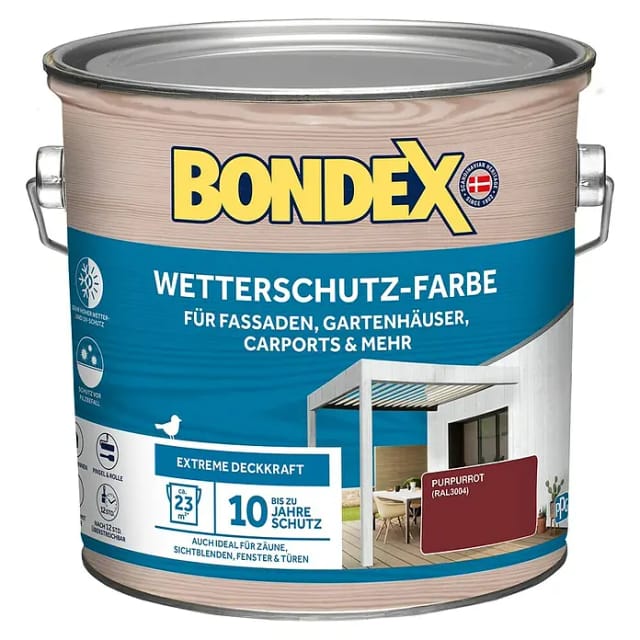 Bondex Wetterschutz-Farbe RAL 3004 Purpurrot 2,5,